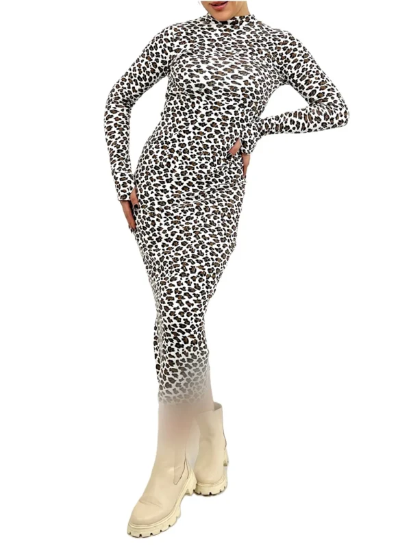 ماکسی فینگر پلنگی زنانه | خرید فانریپ فری سایز برند پانیذ کد ۷۱۳ - Image 2