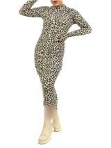 ماکسی فینگر پلنگی زنانه | خرید فانریپ فری سایز برند پانیذ کد ۷۱۳ - Image 4