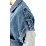 وست جین زنانه | خرید جلیقه جین کوتاه فری سایز برند پانیذ کد ۷۸۹ - Image 5