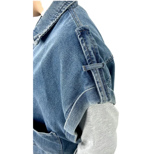 وست جین زنانه | خرید جلیقه جین کوتاه فری سایز برند پانیذ کد ۷۸۹ - Image 5