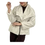 کت پوست یقه آمریکایی زنانه | خرید کت خزدار فری سایز برند پانیذ کد ۷۸۴ - Image 2