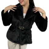 کت پوست یقه انگلیسی زنانه | خرید کت خزدار لوکس برند پانیذ کد ۷۸۳ - Image 4