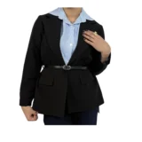 کت رامونا مازراتی زنانه | خرید کت یقه انگلیسی کرپ با کمربند برند پانیذ کد۷۰۴ - Image 5