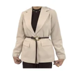 کت رامونا مازراتی زنانه | خرید کت یقه انگلیسی کرپ با کمربند برند پانیذ کد۷۰۴ - Image 4