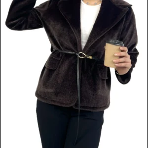 کت سموری زنانه | خرید کت خز سمور کوتاه فری سایز برند پانیذ کد ۷۵۵