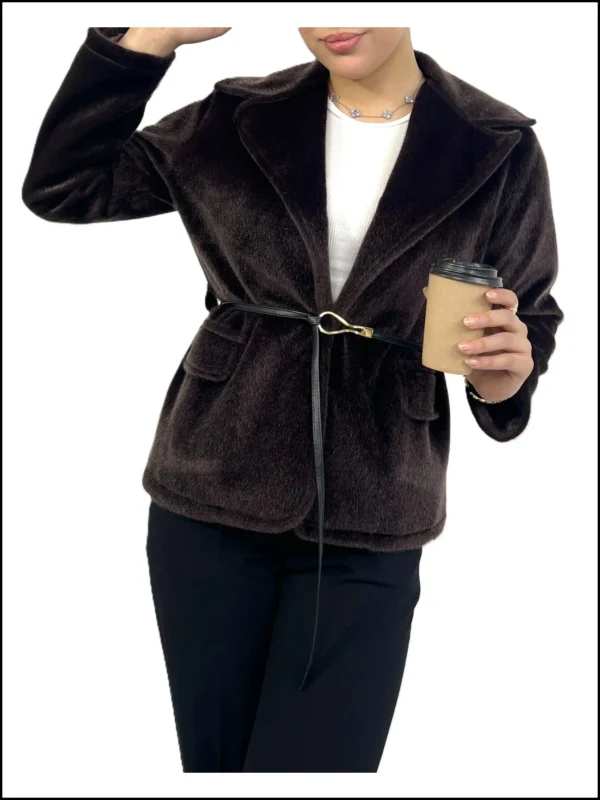 کت سموری زنانه | خرید کت خز سمور کوتاه فری سایز برند پانیذ کد ۷۵۵ - Image 2