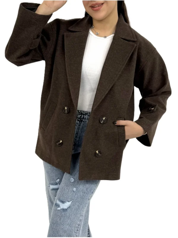 کت فوتر زنانه | خرید کت فوتر جلو باز فری سایز برند پانیذ کد ۵۵۷ - Image 3