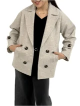 کت فوتر زنانه | خرید کت فوتر جلو باز فری سایز برند پانیذ کد ۵۵۷