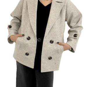 کت فوتر زنانه | خرید کت فوتر جلو باز فری سایز برند پانیذ کد ۵۵۷