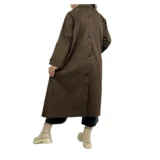 مانتو کتان سوفیا زنانه | خرید مانتو بلند کتان دکمه دار فری سایز برند پانیذ۵۶۸ - Image 4