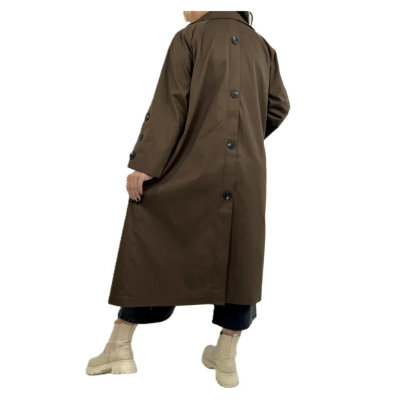 مانتو کتان سوفیا زنانه | خرید مانتو بلند کتان دکمه دار فری سایز برند پانیذ۵۶۸ - Image 4