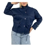 مانتو کتان فینیکس زنانه | خرید مانتو کوتاه کتان فری سایز برند پانیذ کد ۶۷۲ - Image 2