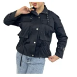 مانتو کتان فینیکس زنانه | خرید مانتو کوتاه کتان فری سایز برند پانیذ کد ۶۷۲ - Image 5