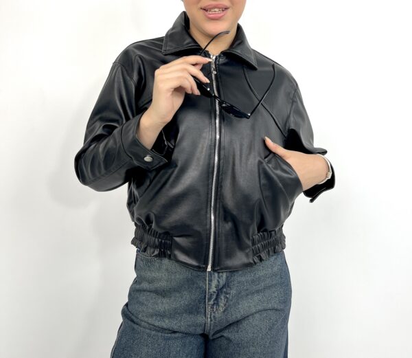 کت چرم   سیلور | استایل زمستانه برند پانیذ کد 642 - Image 3