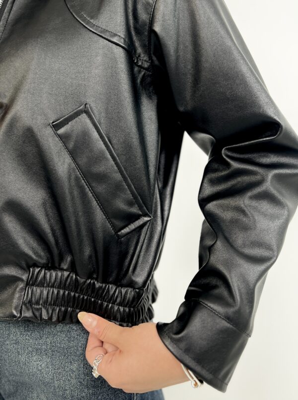 کت چرم   سیلور | استایل زمستانه برند پانیذ کد 642 - Image 5