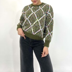 بافت خارجی | خرید بافت زیبا و شیک فری سایز  برند پانیذ   کد 843