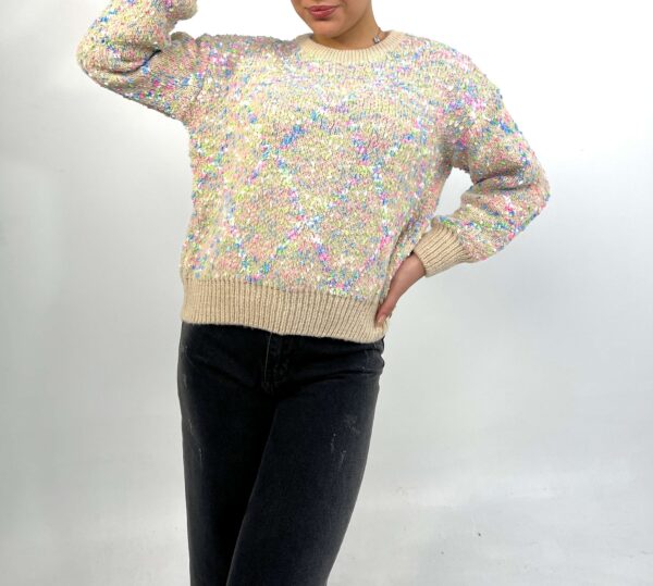 بافت خارجی | خرید بافت زیبا و شیک فری سایز  برند پانیذ   کد 843 - Image 4