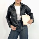 کت چرم   سیلور | استایل زمستانه برند پانیذ کد 642